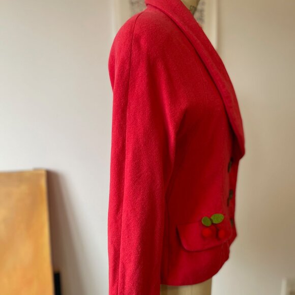 Crisca - 100% Wool Double-Breasted Blazer - with 🍒! - Picture 4 of 12